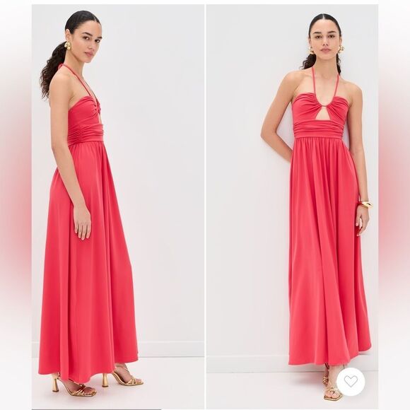 Susana Monaco U Gathered Tie Maxi Dress in Navy NWOT SMALL - Picture 8 of 11